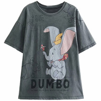 Disney T-Shirt Mickey Mouse stokrotka kaczka nadruk kreskówkowy kobiety bawełna T-Shirt Streetwear O-Neck sweter luźne Tee topy 6